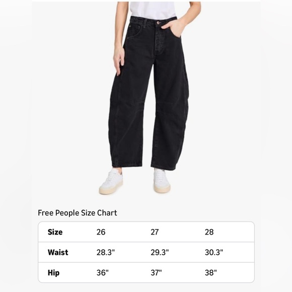 We the free by free people good luck mid rise barrel jeans in Snake size 27 - Picture 6 of 6